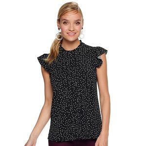 Elle Polka Dot Cap Sleeve Blouse